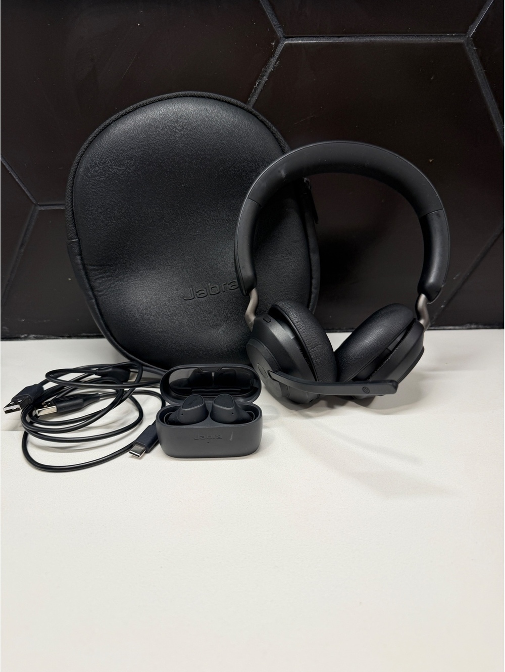 Jabra Evolve2 65 Headset + Elite 3 Earbuds Bundle with Case & USB Dongle